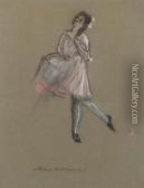 Ballerina Oil Painting - Arthur Bowen Davies