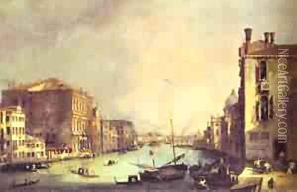 Grand Canal Looking East From Theampo San Vio 1725 Oil Painting - (Giovanni Antonio Canal) Canaletto