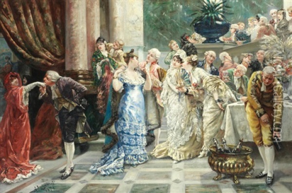 The Party Oil Painting - Albert Ludovici Jr.