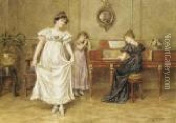 The Dancing Lesson Oil Painting - George Goodwin Kilburne