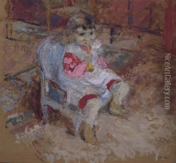 Enfant A La Trompette Oil Painting - Jean-Edouard Vuillard