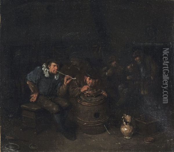 Kroegtafereel Met Rokers Oil Painting - Egbert van Heemskerck the Elder
