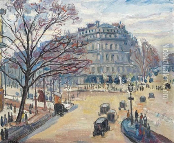 Le Carrefour Villiers, Paris Oil Painting - Jean Peske