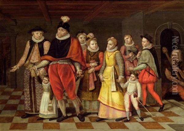 Die Familie Heinrichs I, Herzog Von Guise Oil Painting - Francois Bunel the Elder
