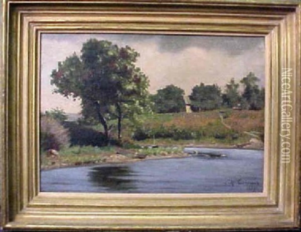 The Quiet Pond Oil Painting - Louis Michel Elshemius