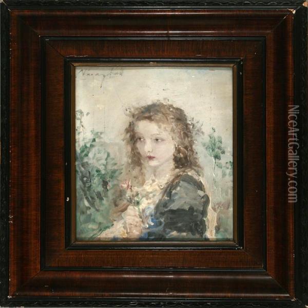 Portrait Of A Young Woman Oil Painting - Aurel Naray