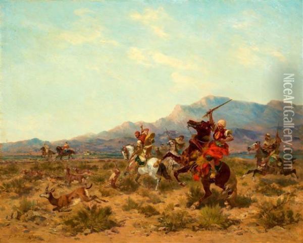 La Chasse A L'antilope Oil Painting - Georges Washington