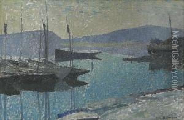 Hamnen I Skymning Oil Painting - Carl Wilhelmson