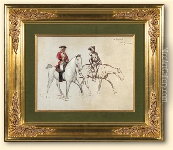 Two Riders Oil Painting - Maximilian Gierymski
