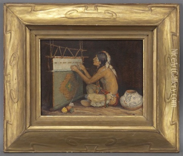 The Weaver Oil Painting - Eanger Irving Couse