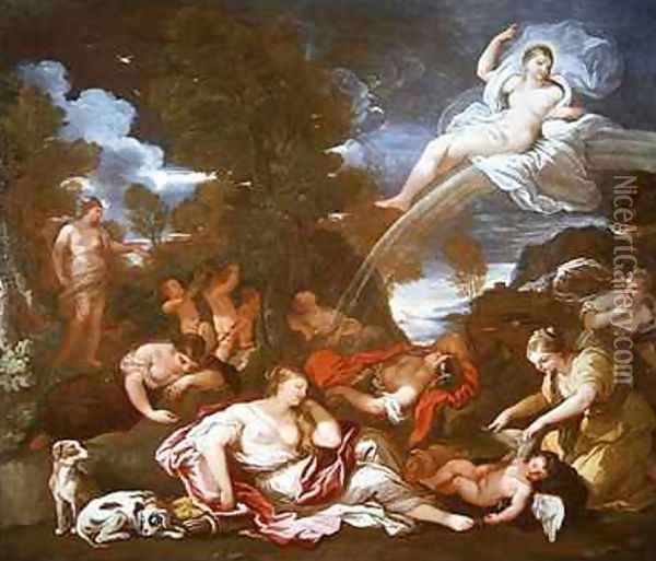 The Disarming of Cupid Oil Painting - Luca Giordano