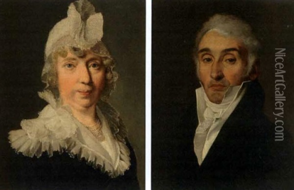 Portrait Of A Man (+ Portrait Of A Woman; Pair) Oil Painting - Louis Leopold Boilly