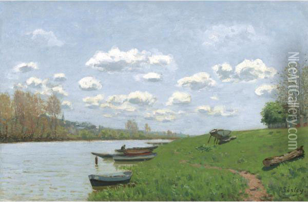 La Seine A Argenteuil Oil Painting - Alfred Sisley