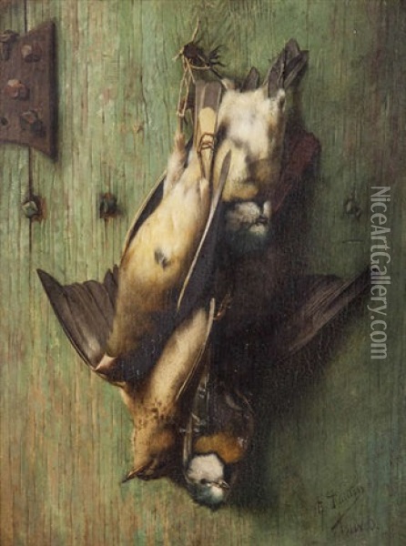 Trophee De Chasse En Trompe-l'oeil Oil Painting - Edouard Quitton