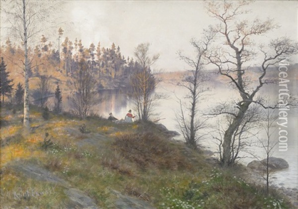 Insjolandskap Oil Painting - Knut Ekwall