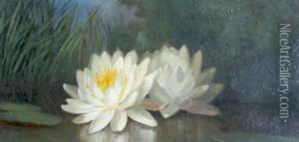 Lily Pond Oil Painting - George W. Seavey