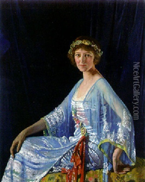 Portrait Of Mrs. Georgina Drum Oil Painting - Sir William Orpen