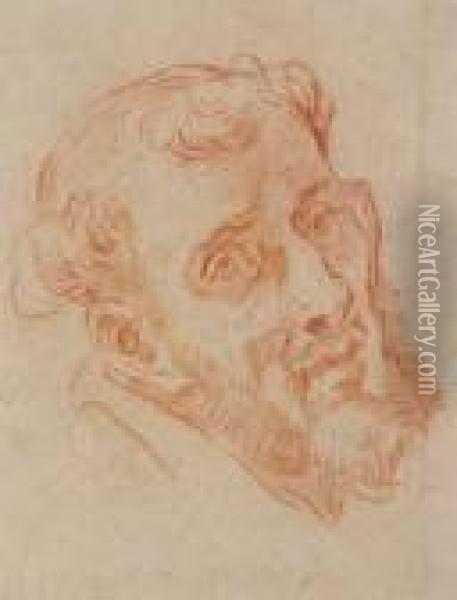 Head Of Saint Francis Of Assisi Oil Painting - Carlo Maratta or Maratti