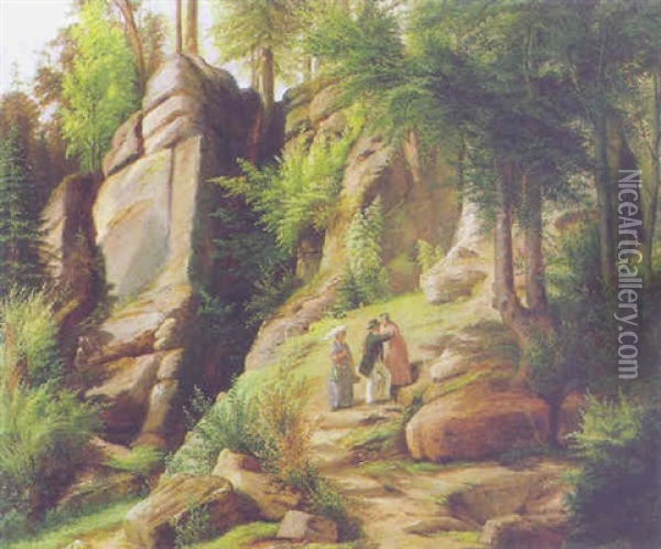 Bergwanderung Oil Painting - Eduard Steffen