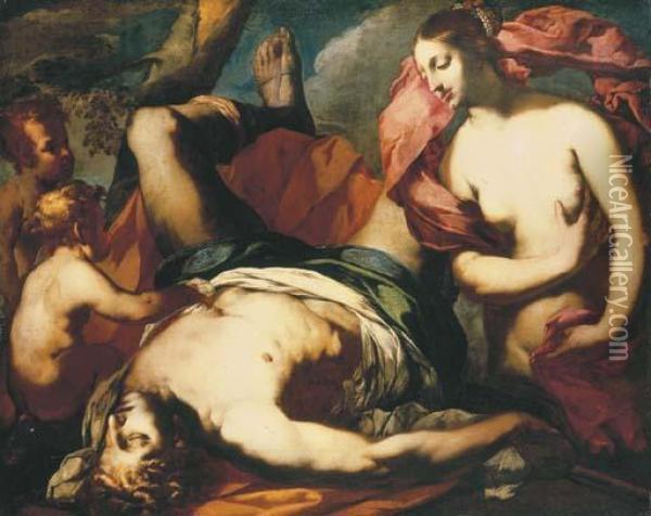 Venus Mourning The Death Of Adonis Oil Painting - Francesco Ruschi