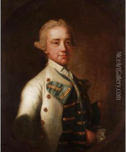 Portrait Of Captain Smith R. N. In Naval Uniform Oil Painting - Francis Alleyne