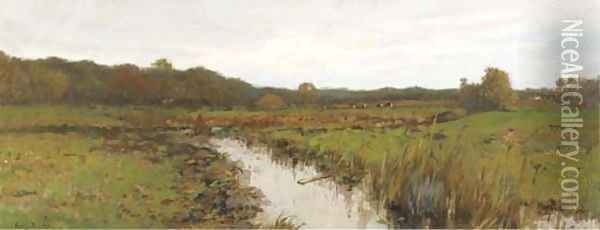 Autumn cows grazing Oil Painting - Cornelis Kuypers