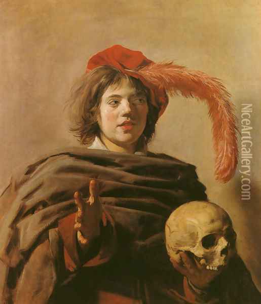 Boy with a Skull Oil Painting - Frans Hals