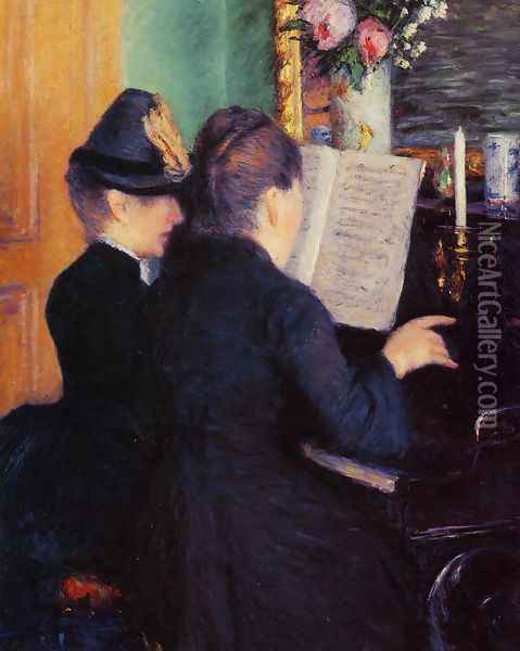 The Piano Lesson Oil Painting - Gustave Caillebotte