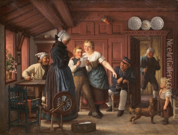 Die Gute Nachricht Oil Painting - Carl Ludwig Jessen