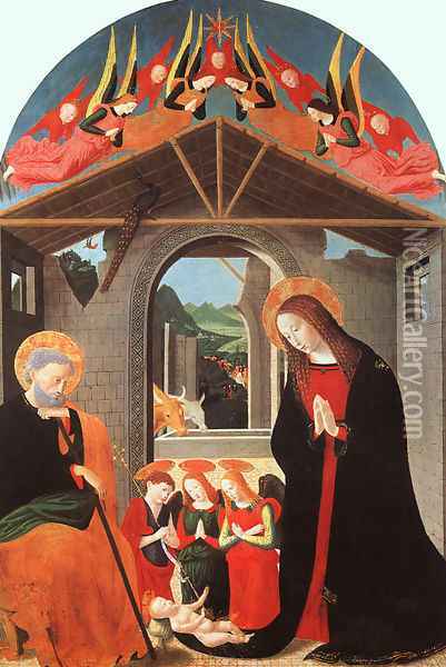 The Nativity 1400s Oil Painting - Maestro Esiguo