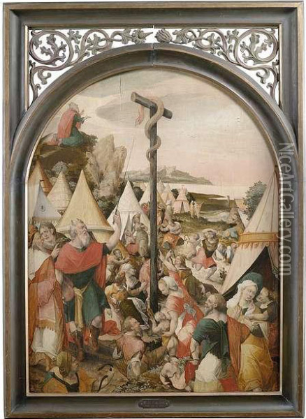 Moses Und Die Eherne Schlange Oil Painting - Hermann Tom Ring
