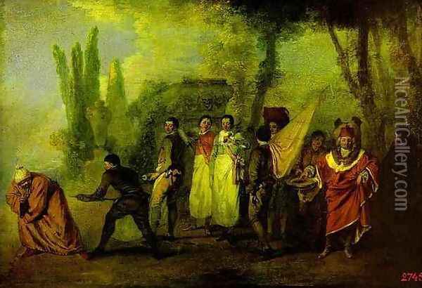 Satire on Physicians Oil Painting - Jean-Antoine Watteau