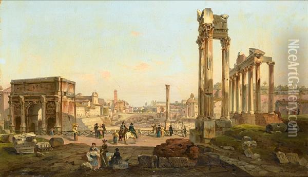 The Forum, Rome Oil Painting - Vincenzo Giovannini