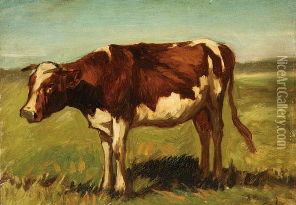 Cow In Landscape Oil Painting - Anton Mauve