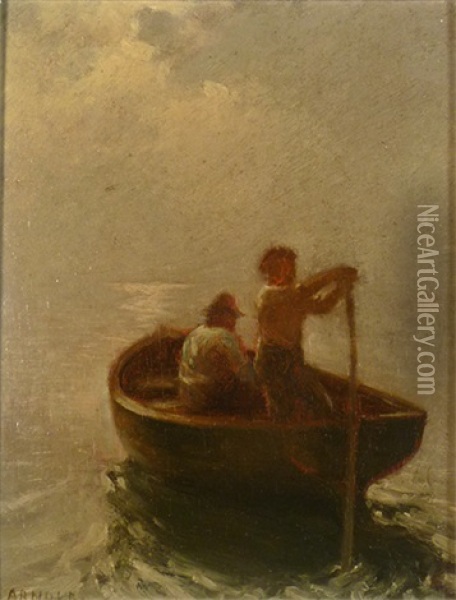 Scullers Oil Painting - Frank Mcintosh Arnold
