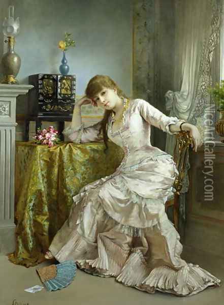 Portrait of a Young Woman Oil Painting - Agapit Stevens