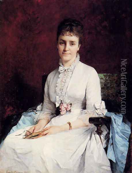 Portrait Of A Lady Oil Painting - Henriette, Hon. R.I. Browne