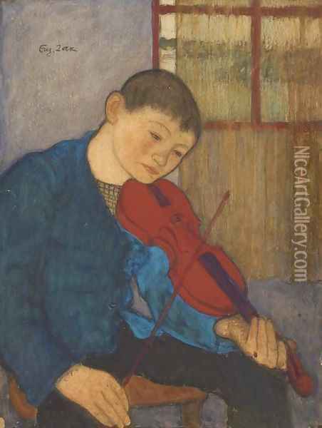 Joueur de violon Oil Painting - Eugene Zak