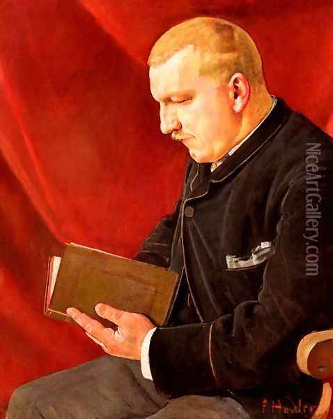 Lesender Mann (Man Reading) Oil Painting - Ferdinand Hodler