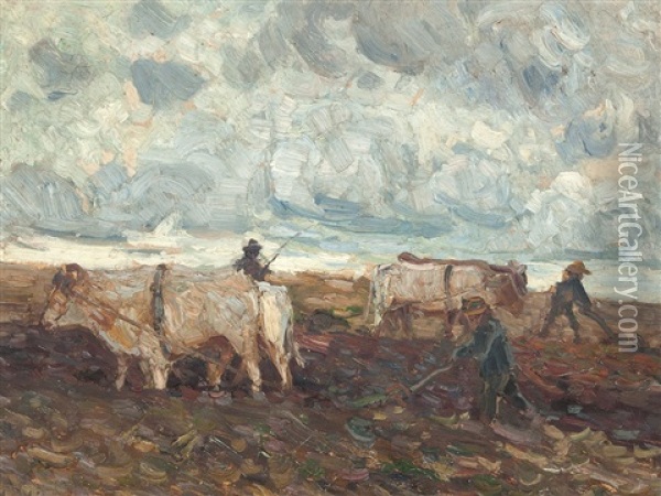 Field Work Oil Painting - Hans Hartig