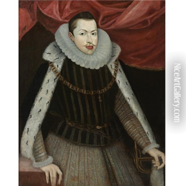 Portrait Of Philip Iii, King Of Spain Oil Painting - Juan Pantoja de la Cruz