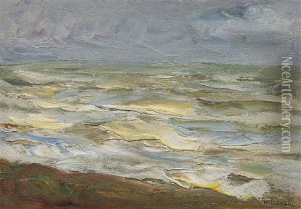 Brandung - Meeresstudie Oil Painting - Max Liebermann