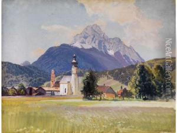 Blick Auf Mittenwald Oil Painting - Willy Moralt