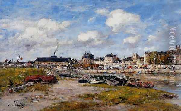 The Port of Trouville, Low Tide Oil Painting - Eugene Boudin