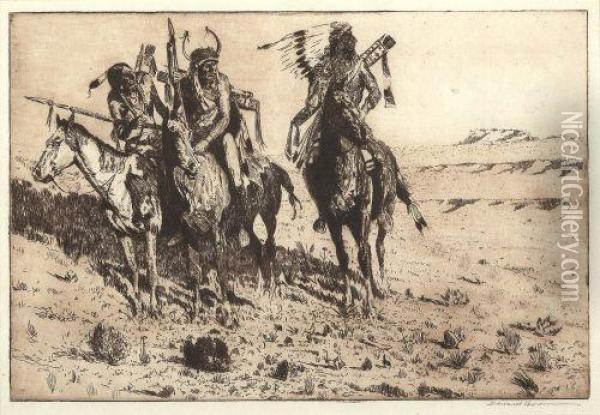 Sioux Chief (g#159) Oil Painting - John Edward Borein