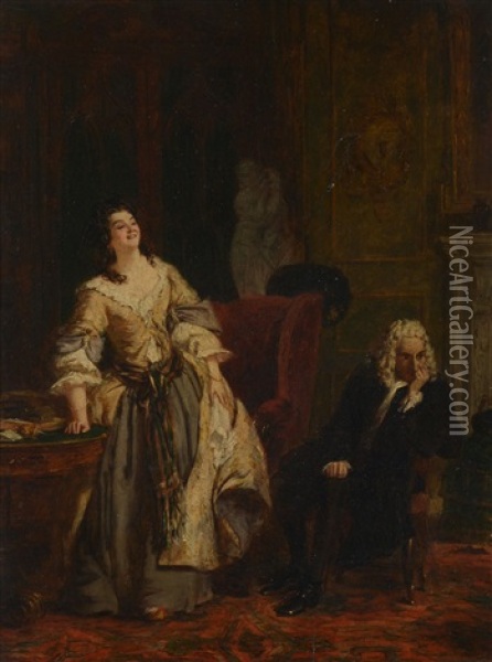 The Conversation Oil Painting - William Powell Frith
