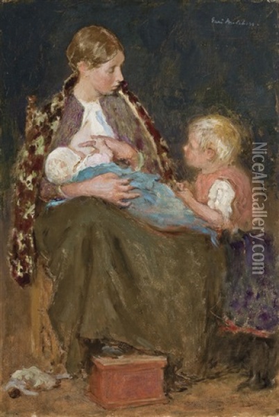 Motherhood Oil Painting - Gari Melchers