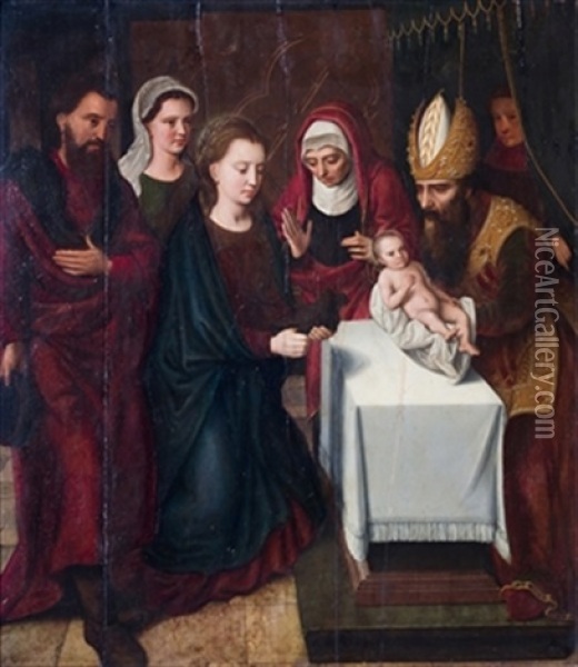 Presentacion De Jesus En El Templo Oil Painting - Pieter Claeissins the Elder