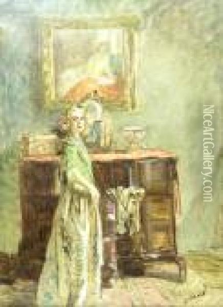 Woman Inside Oil Painting - Louis Mark