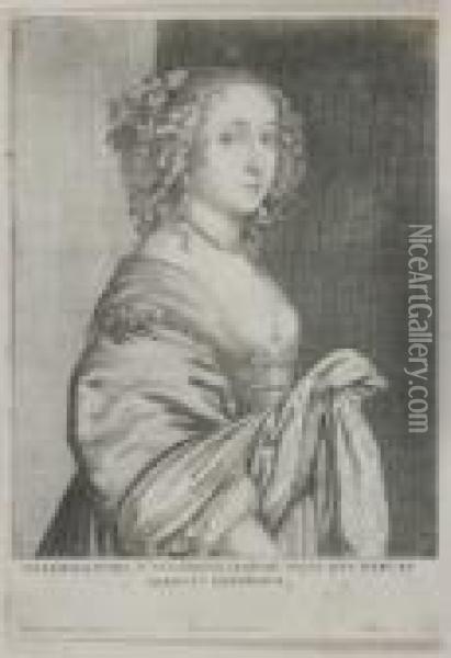 Portrait Elisabetha Haruey Oil Painting - Wenceslaus Hollar